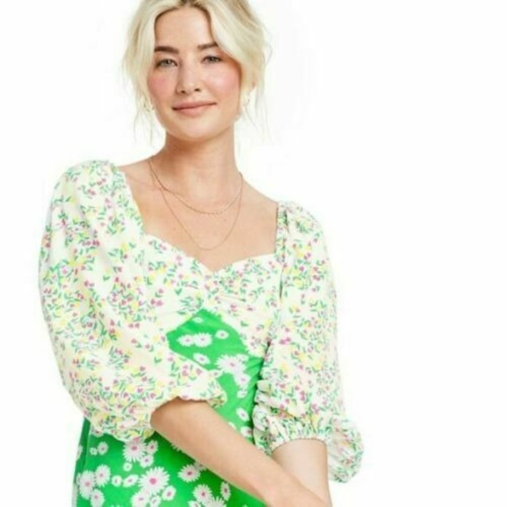 NWT Rixo Target Green Daisy Dress - Picture 3 of 4